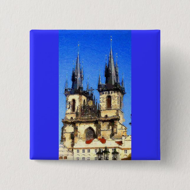 Prague Castle 15 Cm Square Badge (Front)