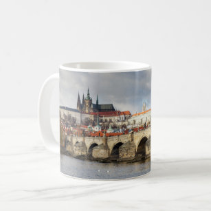 Prague Castle and Charles Bridge souvenir photo Coffee Mug