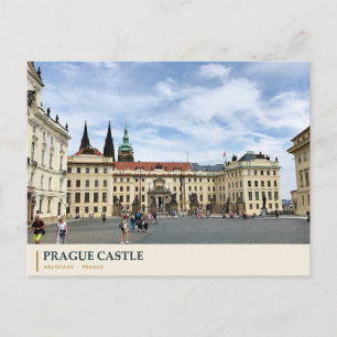 Prague Castle Courtyard and Cathedral Spires Postcard