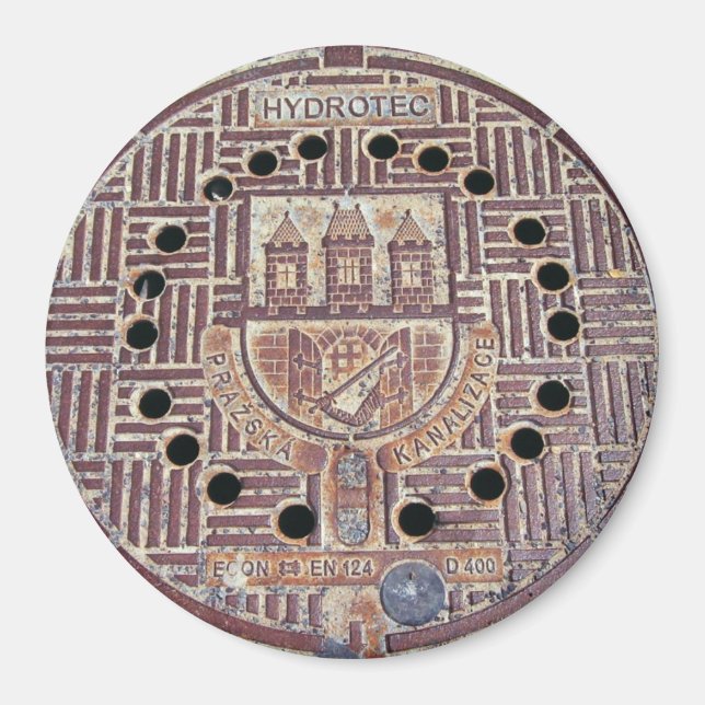 Prague Castle Sewer Cover Magnet (Front)