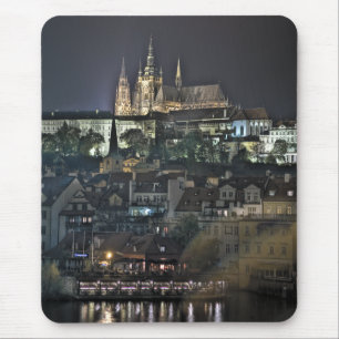 Prague Castle St.Vitus Cathedral Night Mouse Mat