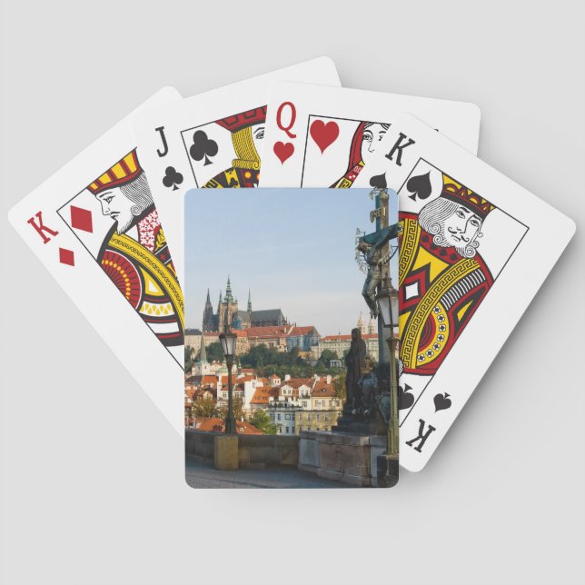 Prague Castle view from Charles bridge, Czech R. Playing Cards (Back)
