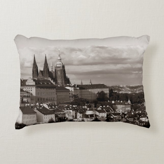 Prague Castle with Saint Vitus Cathedral in Czech  Decorative Cushion (Front)