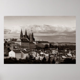 Prague Castle with Saint Vitus Cathedral in Czech  Poster