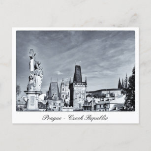 Prague - Charles Bridge, Castle towers / Czech Postcard