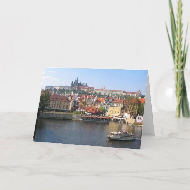 Prague Charles Bridge View Card (Front)