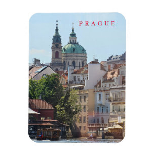 Prague church view fridge magnet