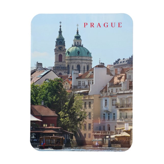 Prague church view fridge magnet (Vertical)
