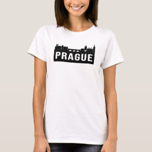 Prague City Cityscape Skyline Travel Funny Gift T-Shirt