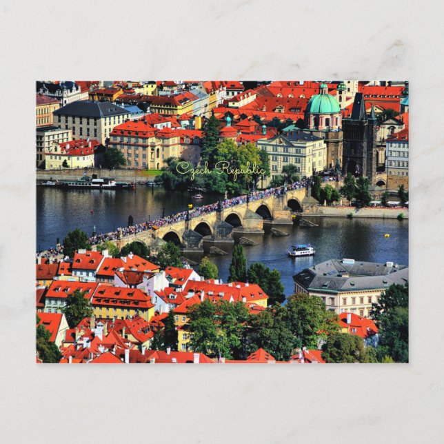 Prague Cityscape, Czech Republic Postcard (Front)