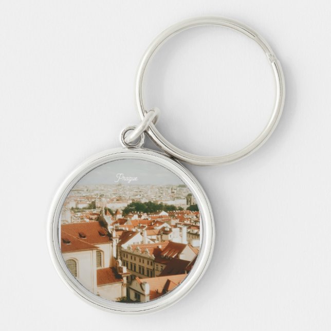 Prague Cityscape Souvenir Key Ring (Front)