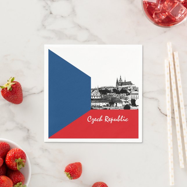Prague & Czech flag - historical Czechia /sports Napkin (Insitu)