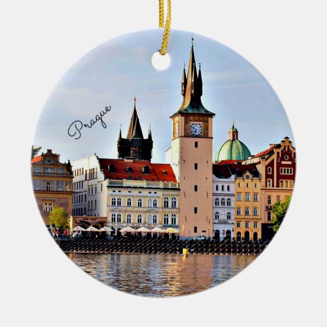 Prague, Czech Republic,  Ceramic Tree Decoration (Front)