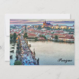 Prague Czech Republic Charles Bridge Flat Card