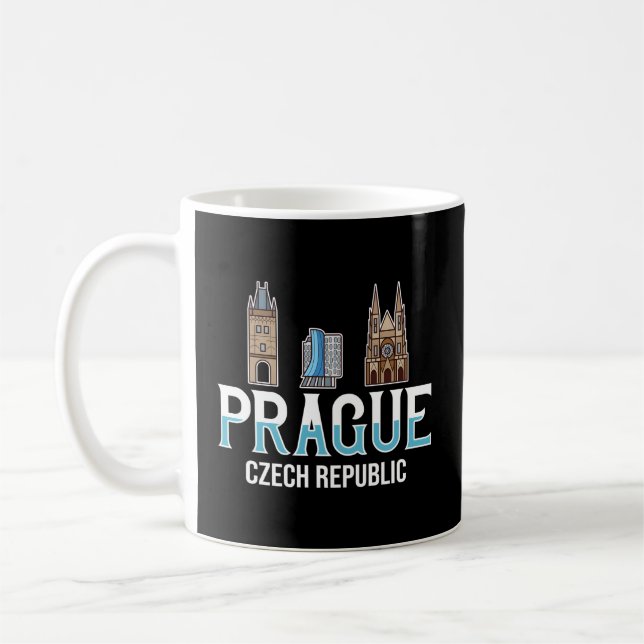 Prague Czech Republic City Skyline Map Travel Coffee Mug (Left)