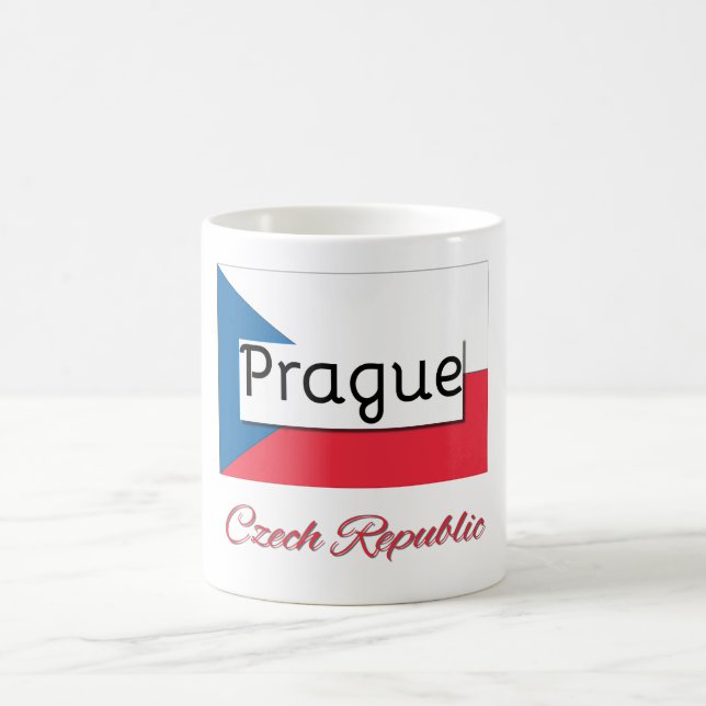 Prague Czech Republic Flag Mug (Center)