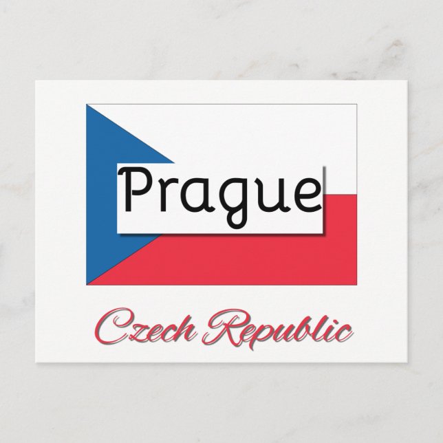 Prague Czech Republic Flag Postcard (Front)