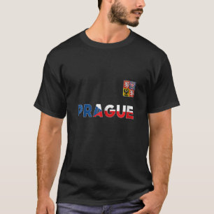 Prague Czech Republic Heart Flag Lion Coat Of Arm T-Shirt