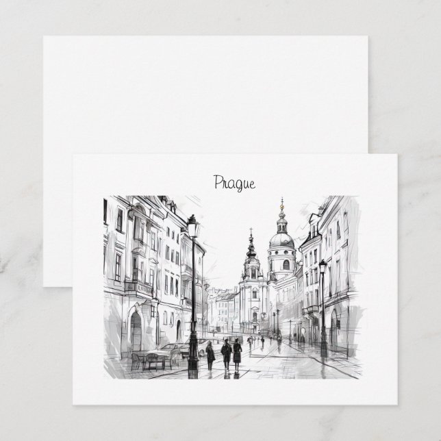 Prague Czech Republic Holiday Card (Front/Back)