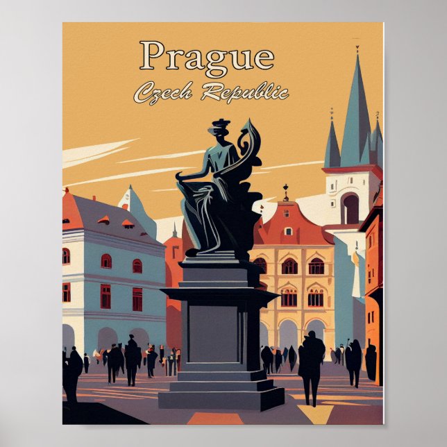 Prague Czech Republic Minimalist art Poster (Front)