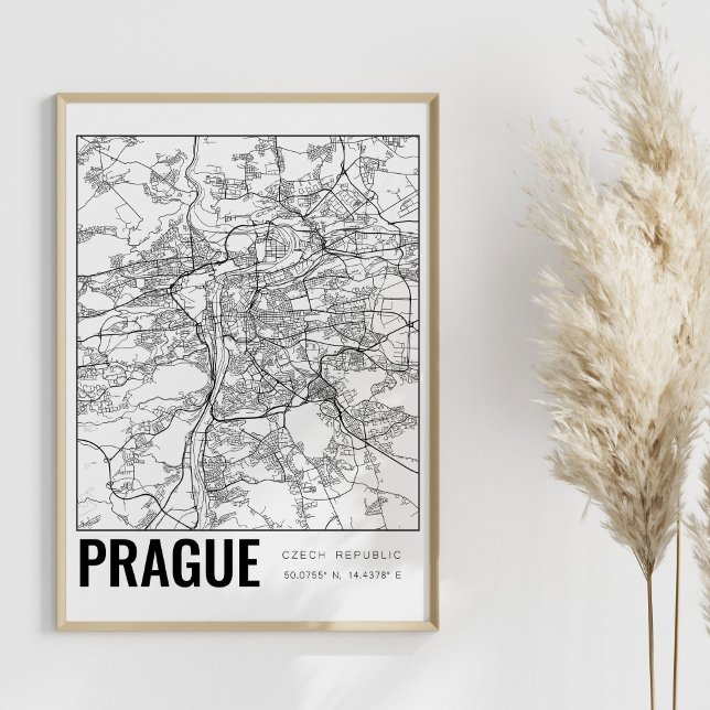Prague Czech Republic Minimalist Map Art Poster (Creator Uploaded)