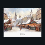 Prague, Czech Republic Postcard<br><div class="desc">Postcard with beautiful Prague,  Christmas time scenics. Beautiful European travel destination.</div>