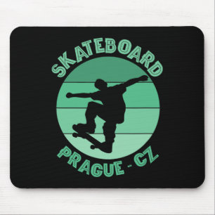 Prague Czech Republic Skateboarder Urn Skateboardi Mouse Mat