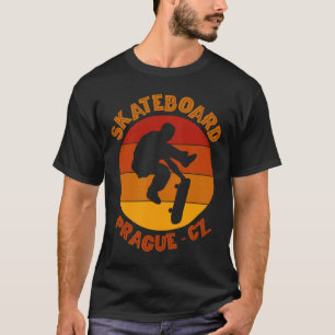Prague Czech Republic Skateboarder Urn Skateboardi T-Shirt