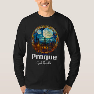 Prague Czech Republic Stained Glass Souvenir Pragu T-Shirt