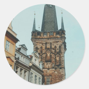 Prague Czech Republic Travel Art Classic Round Sticker