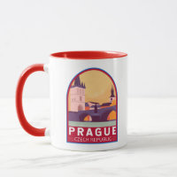 Prague Czech Republic Travel Art Vintage