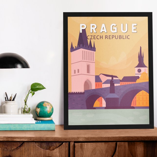 Prague Czech Republic Travel Art Vintage Poster (Creator Uploaded)