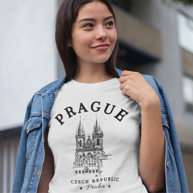 Prague Czech Republic Vintage Landscape T-Shirt (Creator Uploaded)