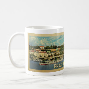 Prague Czech Republic Vintage Travel Coffee Mug