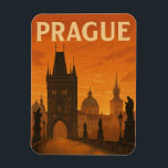 Prague Czech Republic Vintage Travel Magnet<br><div class="desc">Bring home the old-world charm of Prague with this beautifully illustrated vintage travel magnet. Ideal as a souvenir,  gift,  or decorative keepsake for anyone who loves European destinations and timeless architecture.</div>