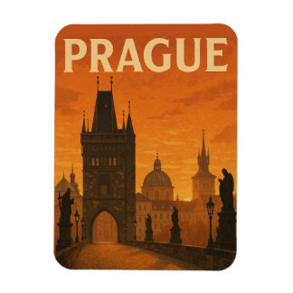 Prague Czech Republic Vintage Travel Magnet