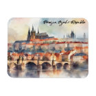 Prague Czech Republic Watercolor Panorama View