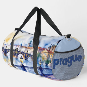 Prague - Czech Republic Watercolor Sketch   Duffle Bag