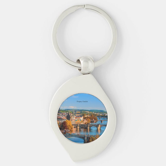 Prague Czechia Bridges Key Ring (Front)