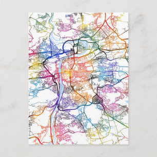Prague Czechia City Map Postcard