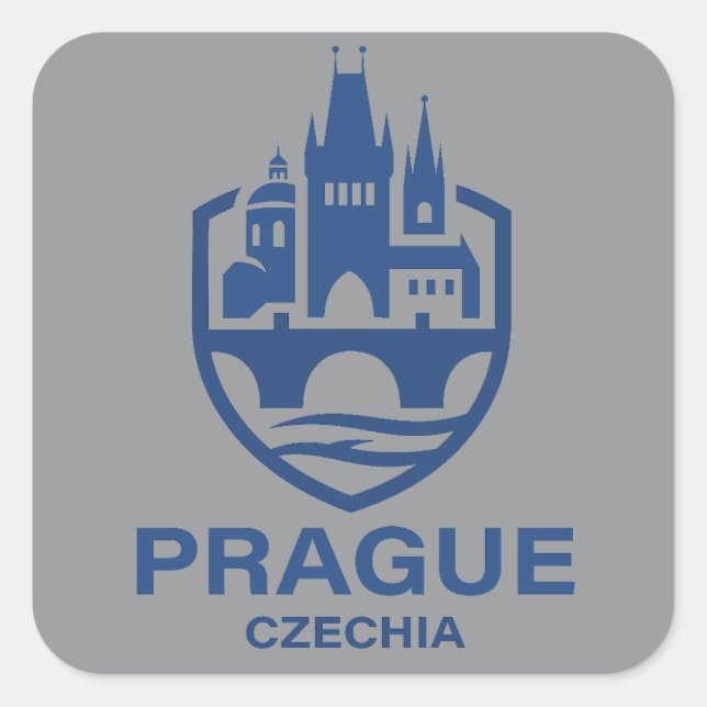 Prague Czechia Europe Square Sticker (Front)