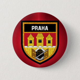 Prague Flag 6 Cm Round Badge