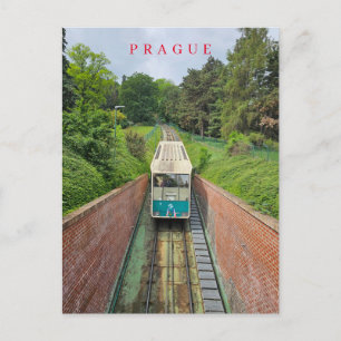 Prague funicular view postcard