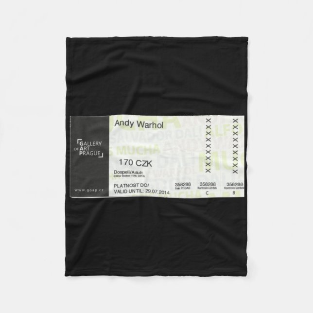 Prague Gallery Exhibition Ticket Sticker  Fleece Blanket (Front)