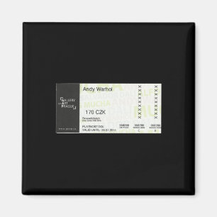 Prague Gallery Exhibition Ticket Sticker  Magnet