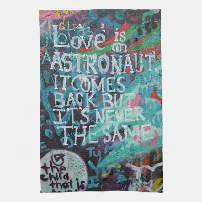 Prague Graffiti Tea Towel (Vertical)