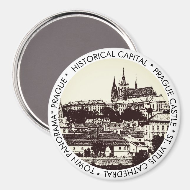 Prague, Historical city, Castle - Czech Art Magnet (Front/Back)