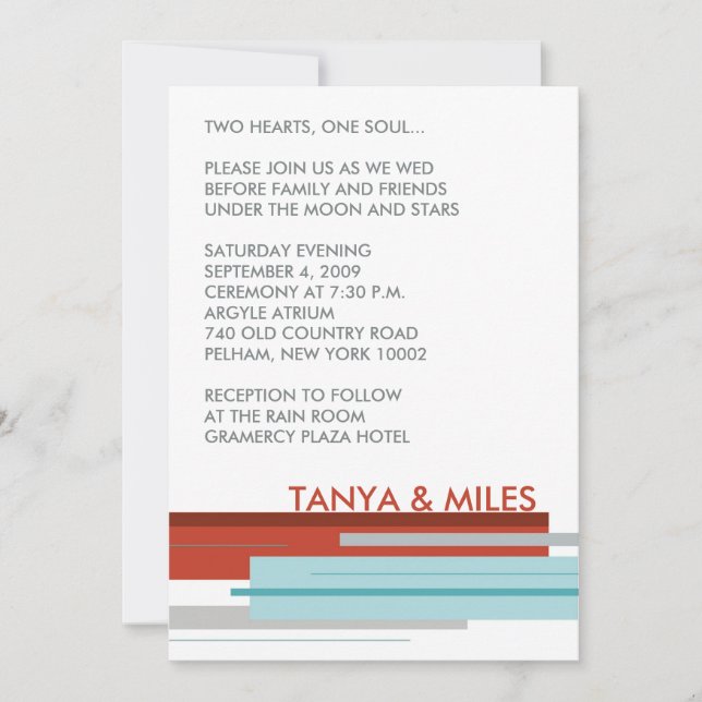 Prague Invite:  Modern Red Invitation (Front)