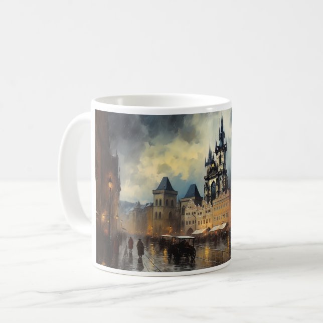 Prague night in Czech Republic  Coffee Mug (Front Left)