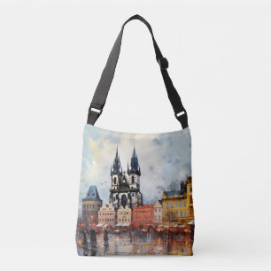 Prague night in Czech Republic Crossbody Bag